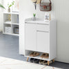 Shoe Cabinet white Storage Rack Living Room Wood 1 dwawer 2 Door 4 Shelf