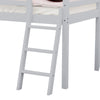 Kids Bunk Beds Pine Wood 3FT Single Bed Frame Cabin Mid Sleeper Slide & Ladder