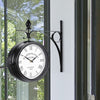 Double Sided Wall Clock Vintage Grand Retro Clock Outdoor Garden Hanging Clock