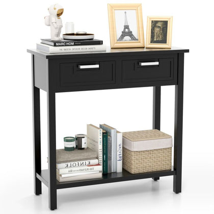 Modern Console Table 2 Drawer w/Shelf Dressing Table Hallway Hall Desk Furniture