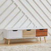 Wooden Entertainment TV Stand Cabinet 3 Drawers Sideboard Living Room Furniture