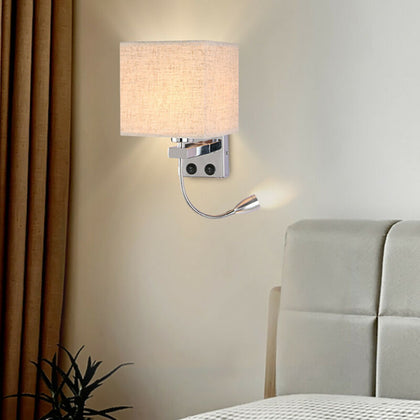 Bedroom LED Wall Light Bedside Reading Lighting Lamp Fixture Lightshade Decor