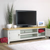 Painted Oak Extra Large TV Stand / 180cm Grey Solid TV DVD Cabinet Storag