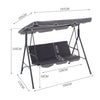 Patio Metal Swing Chairs Outdoor Hammock 3 Seater Canopy Garden Bench Sunshade