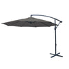 3M Garden Parasol Outdoor Hanging Sun Shade Banana Umbrella Cantilever Grey