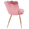 Velvet Petal Back Lotus Tub Chair Scallop Shell Wing Back Armchair Metal Legs