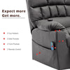 Electric Riser Recliner Chair Fabric Massage Heat Single Sofa Armchair Grey