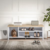 Shoe Bench Shoe Storage Bench with Seat and Open Shelf Wooden for Hallway Gray