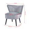 Velvet Retro Lounge Accent Chair Wood Legs Occasional Bedroom Living Room Grey