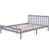 4ft6 Double Bed Wooden Frame Solid Pine Wood Bed Grey For Adults Kids Teenagers