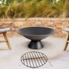 56cm Cast Iron Round Bowl Fire Pit - Outdoor Firepit for Garden and Patio Type B