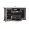 LED Fireplace&TV Stand Set Glass Door Cabinet Entertainment TV Unit Living Room