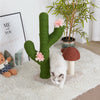 72cm High Cat Cactus Scratcher Tree w/ Toy Ball Flower Climbing Scratching Green