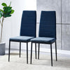 Set of 4 Velvet Dining Chairs Kitchen Dinning Room Metal Leg Padded Seat Blue