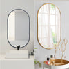 Black/Gold Oval Mirror Bathroom Bedroom Makeup Dressing Mirror Wall Mounted