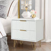 2Pcs Bedside Table w/ 2 Drawers Bedside Cabinet Metal Frame for Living Room NS