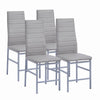 4x Grey Faux Leather Dining Chairs & Round Clear Glass Dining Table Golden Legs