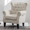 Chesterfield Queen Anne Style Armchair Lounge Sofa Deep Button Chair Fabric Seat