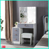Large Dressing Table Stool Set with LED Lighted Mirror Vanity Makeup Desk White