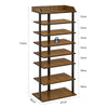 7 Tier Shoe Rack Vertical Tall Storage Shelf Unit Cabinet Organizer Rustic Brown