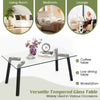 Modern Tempered Glass Coffee Table Rectangular Cocktail Table Home Accent Table