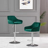 2/4 x Breakfast Bar Stools Bar Chairs Velvet Swivel Chrome Base Gas Lift Kitchen