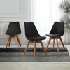Pair of Dining Chair Faux Leather Black Chair with Soft Seat Dining Room Modern