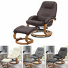 360° Swivel Recliner Lounge Sofa Chair Footrest Footstool PU Leather Wood Base
