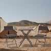 2x Folding Camping Chairs Picnic Fishing Rattan Effect Beach Outdoor Seat Garden