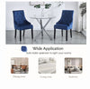 2pcs Blue Velvet Dining Chairs Button-Tufted Upholstered with Rivets Ring Pull