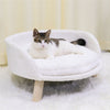 Super Soft Elevated Dog Bed - Half Round Raised Pet Sofa Chair Seat with Cushion