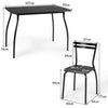 5PCS Dining Table & Chair Set Breakfast Bar Kitchen Furniture with Curved Back