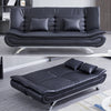 Black Faux Leather Sofa Bed Recliner Chair Sleeper Sofabed 3 Seater Couch Settee