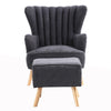 Large Wingback Occasional Accent Chair Armchair Tub Chair with Cushion/Footstool