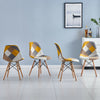 4Pcs Dining Chairs Eiffel Chairs Side Chairs Soft Padded Seat Home Kitchen Check