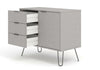 Grey Sideboard Cupboard With 1 Doors, 3 Drawers Living Room Storage Furniture