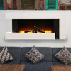 50" Electric Fireplace with Surround Suite Heater Log Fire Flicker Flame Remote