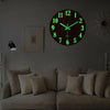 12'' Large Silent Luminous Wooden Quartz Wall Clock 3D Night Clock Home Decor UK