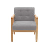 Solid Wooden Frame Single Armchair Tufted Button Chair Sofa Fireside Accent Seat