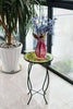 Iron/Glass Round Side Coffee Table Mosaic Design Garden Patio Flower Plant Stand
