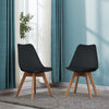 Pair of Dining Chair Faux Leather Black Chair with Soft Seat Dining Room Modern