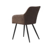 Set of 2 Brown Faux Leather Dining Chairs Armchair Kitchen Restaurant Modern