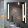 LED illuminated Bathroom Mirror Cabinet with Demister Shaver Socket Wall Mounted