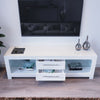 Modern 160cm TV Unit Cabinet White High Gloss Doors RGB LED Lights Stand