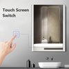 White Bathroom Mirror Wall Mounted 3 Colors LED Lights Touch Switch Anti-fog