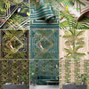 HOLDEN CONGO GEOMETRIC METALLIC WALLPAPER ART DECO TROPICAL ANIMALS PALM LEAVES