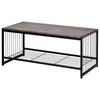 2-Tier Coffee Table Tea Sofa Table with Shelf Storage Metal Frame 100x50x45cm