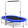Double Foldable Jumping Fitness Kids Trampoline Rebounder w/ Adjustable Handrail