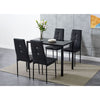 Modern Glass Dining Table and 4 Rhinestone Chairs Set Home Kitchen Furniture New