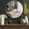 32 Inch XXL Round Wall Mirror Rustic Accent Decor Table Mirror Mounted Washroom